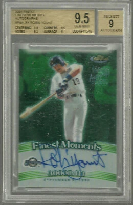 Robin Yount 2001 Finest Moments Refractors Autograph Signed HOF BGS 9.5 GEM Auto - Image 1 of 2