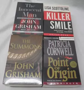 LOT OF AUDIO BOOKS CASSETTES John Grisham Patricia Cornwell Lisa Scottoline - Picture 1 of 2