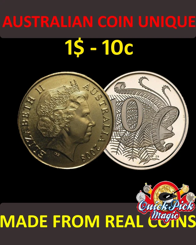 $1-10c Australian Dollar Coin Unique Magic Trick / Magnetic AUD Scotch and Soda - Image 1 of 1