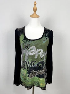 Blusa túnica Desigual manga larga cuello barco estampado multicolor talla M - Imagen 1 de 17
