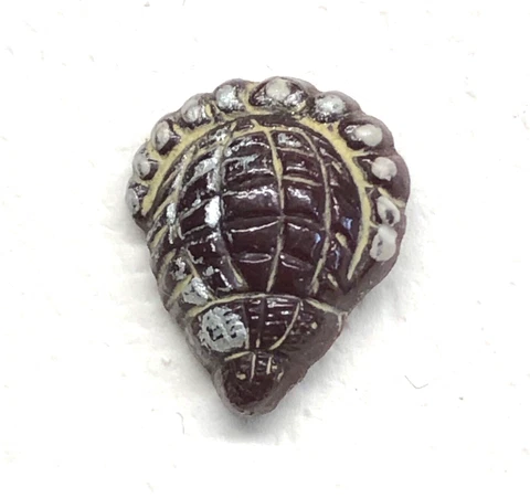 Realistic Brown Shell Painted Vintage Button - NBS Small Cover