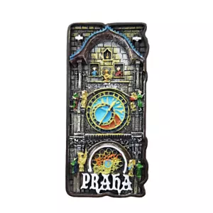 Czech Republic Prague Clock Tower Landmark Building Crafts Fridge Magnet - Picture 1 of 6