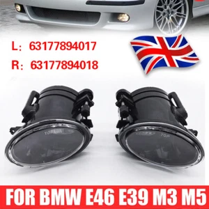 2X Front Fog Light Lamp Fit BMW 3 Series E46 5 Series E39 M3 M5 1998-2004 L+R - Picture 1 of 9