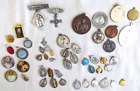 50 Assorted Religious Medals Great Variety 2 Pins Color Enamel Lucite Miniature