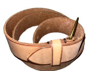 FRYE Women’s Belt S Beige Leather Western Cowgirl Brushed Gold - Picture 1 of 6