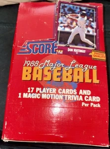 1988 Score Baseball MLB Box 36 versiegelte Packungen mit 17 Karten pro Packung ungeöffnet - Bild 1 von 7