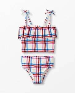 Hanna Andersson Swim Suit Size 110 | US 5 Ruffle Two Piece Plaid Suit - Picture 1 of 5
