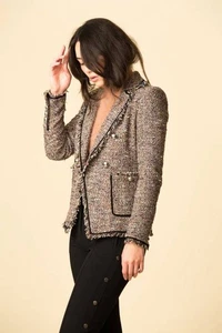 VERONICA BEARD Multicolor THERON Tweed Blazer Jacket Size 6 - Picture 1 of 12