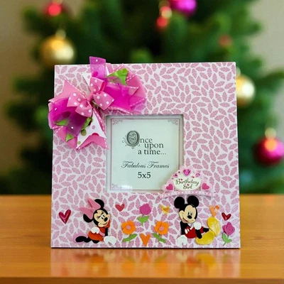 Micky Mouse Collectible Bow Photo Frame 11x11"  Christmas Gift Child Room Decor - Image 1 of 4