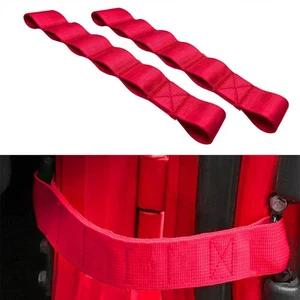 For Jeep For Wrangler Replacement Adjustable Door Limiting Strap Set of Two Red - Picture 1 of 12