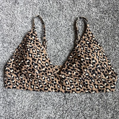 Aerie Leopard Longline Triangle Bikini Top Size XXL With Pads - Image 1 of 4