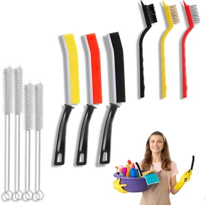 10tlg Fugenreinigungsbürsten Set Hartborstenbürste, Drahtbürsten & Strohhalmbürste - Bild 1 von 8