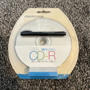 Memorex 10PK CD-R 52X 700MB 80min 10 pack CD-R Discs NEW - Picture 1 of 5