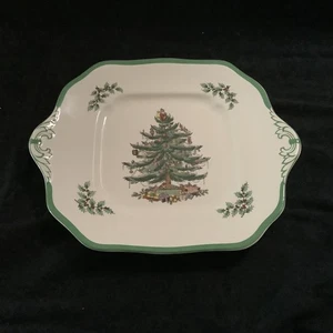 Spode Piatto Torta Quadrato Albero di Natale Made In England - Foto 1 di 6