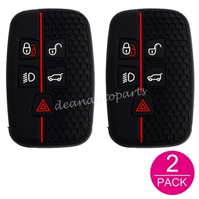 For Land Rover Range Rover Jaguar Silicone Car Key Case Cover 2Pcs Remote Shell — 第 1/4 张图片