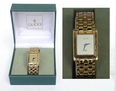 Vtg. Gucci 4200 M Ladie's Gold Tank Watch Gold Plate Dial - JR46 - Image 1 of 4