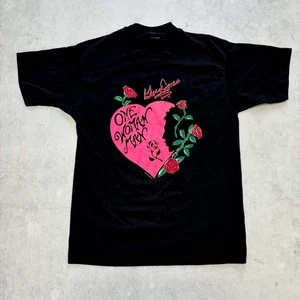 Vintage T Shirt Mens Medium Black Single Stitch Graphic Print 90s USA (E) - Picture 1 of 4