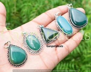 SALE ! Green Onyx Gemstone Pendant 5pcs Wholesale Lots 925 Silver Plated Jewelry - Picture 1 of 6