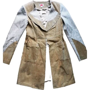 Lederkurzmantel, Wildlederblazer in Beige - Bild 1 von 3