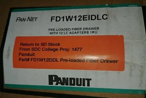 PANDUIT PAN-NET FD1W12EIDLC PRE LOADED FIBER DRAWER WITH 12 LC ADAPTERS 1RU - Picture 1 of 6