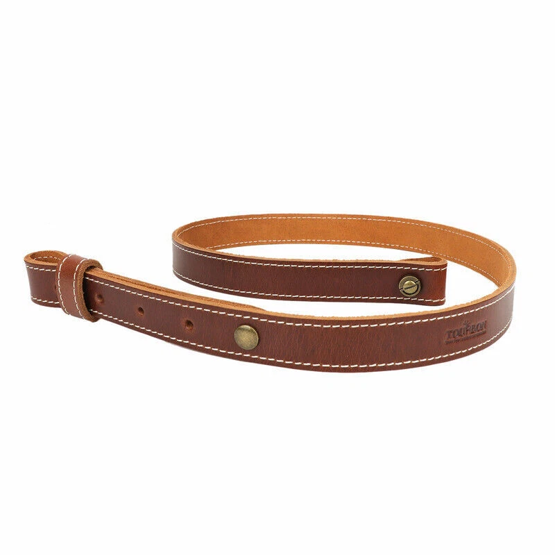 Tourbon HA1309LE-01 Universal Leather Rifle Sling - Brown