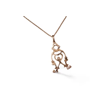 Rare 14K White Gold Floating Diamond Clown Jester Pendant Necklace - Picture 1 of 1