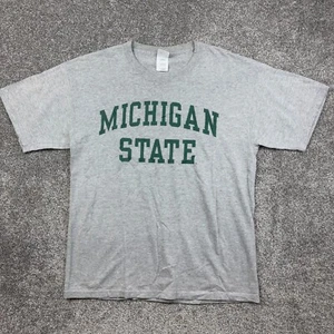 Michigan State Spartans Shirt Mens Large Gray MSU Box Letter Logo NCAA Spartans - Picture 1 of 5