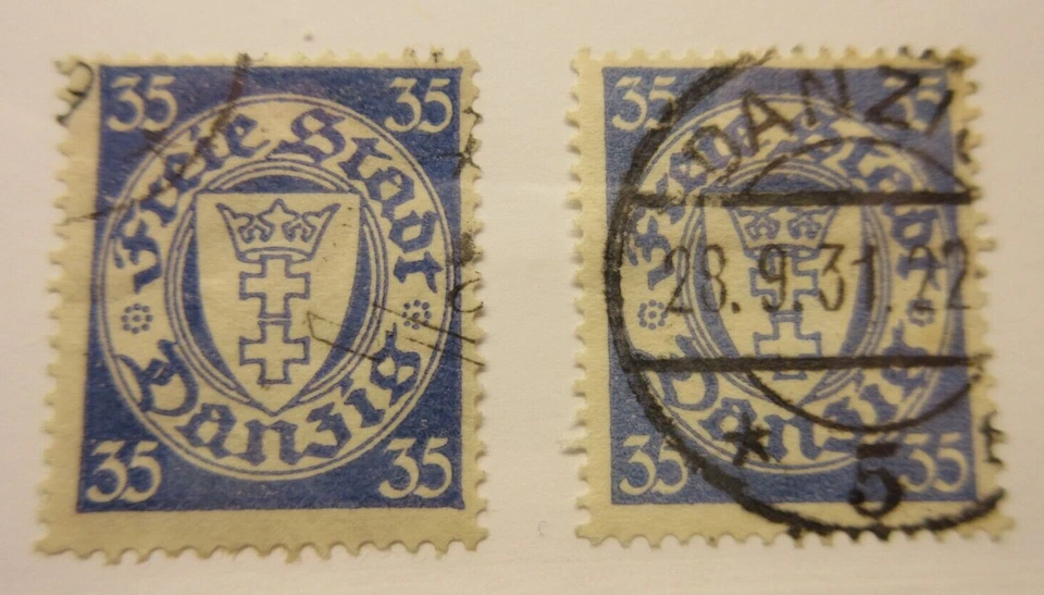 DANZIG Scott 183, 183a, USED, Cat $7 - Image 1 of 1