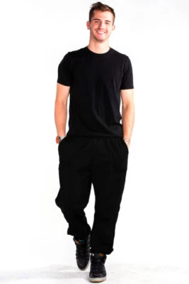 NOVA CALÇA DE MOLETOM MASCULINA DE LÃ 3 BOLSOS ACADEMIA ESPORTES TREINO CALÇA DE MOLETOM P-5XL - Imagem 1 de 4