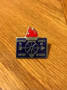 1984 LA Olympics Pin Vintage Sports Collectible MOTOR OFFICER - Picture 1 of 2