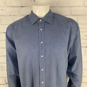 Etro Shirt Men's XL 45 Long Sleeve Button Up Blue Made in Italy 100% Cotton - Picture 1 of 13