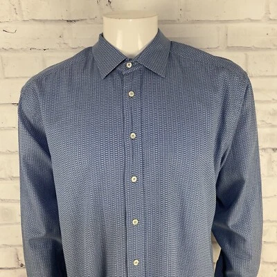 Etro Shirt Men's XL 45 Long Sleeve Button Up Blue Made in Italy 100% Cotton - Image 1 of 4
