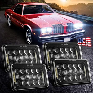 For Old-smobile Cutlass Supreme 1976-88 4pc 4x6" Square LED Headlight Hi/Lo DRL - Picture 1 of 12
