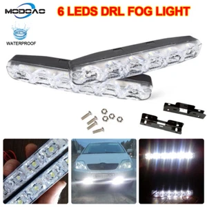 2Pcs Powerful 12V Car Daytime Running Lights 6 LEDs Universal DRL Auto Fog Lamp - Bild 1 von 8
