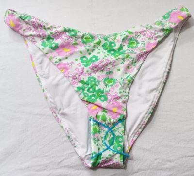 Parte inferior de bikini de corte alto floral blanco verde rosa talla 6 de ASOS para mujer NUEVO Foto 1 de 3