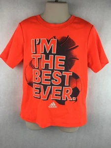 Adidas Kids Orange Polyester Athletic Shirt I'm The Best Ever Size 4T - Picture 1 of 5
