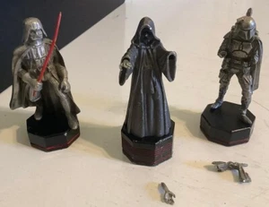 Star Wars Danbury Mint Chess Pieces EMPEROR, VADER, BOBA FETT *DAMAGED* READ - Picture 1 of 2