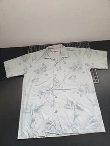 Vintage Local Motion Hawaiian Shirt Men's Size M Aloha Light Blue Floral Print - Picture 1 of 9