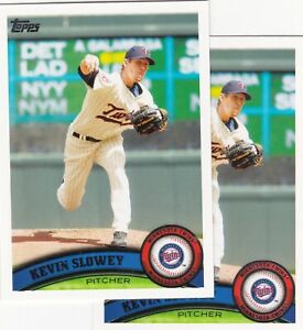 TWO 2011 Topps Minnesota Twins Kevin Slowey Trading Cards