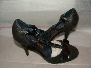 NEW WOB BEVERLY FELDMAN MARY JANES PUMPS SIZE 7.5 M LEATHER BROWN SOLID #350 - Picture 1 of 9