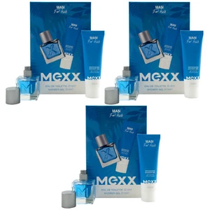 Mexx Geschenkset Man For Him 3 Sets = 3 x 30ml Edt Spray + 3 x 50ml Shower Gel - Bild 1 von 3
