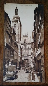 1900'S LARGE RPPC PANORAMA POSTCARD ROUEN - STREET SCENE / LA GROSSE HORLOGE - Picture 1 of 5