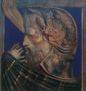 orig. große Serigrafie ERNST FUCHS 1979 TELRAMUND num. lim. & signiert Lohengrin - Bild 1 von 10
