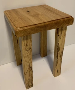 Small Wooden Side Table, Antique Oil Finish 12” Top - Picture 1 of 9