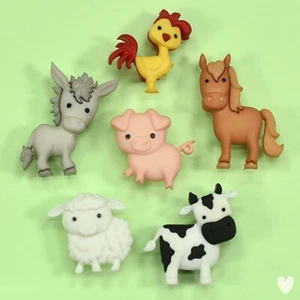 DRESS IT UP Buttons In The Barnyard 10418 - Farm Animals Cow Horse Pig Sheep Hen - Picture 1 of 4