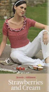 STRAWBERRIES & CREAM Vintage Inspired Top - Knitting Pattern - ROWAN Fine Cotton - Picture 1 of 7