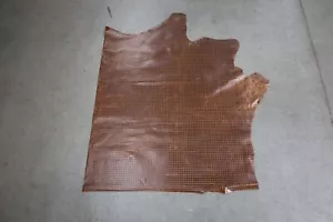 Brown Embossed Leather Hide Upholstery Half Side Cow Hide 15 Square Feet #3293 - Picture 1 of 1