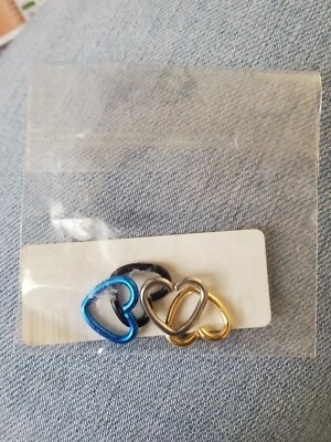 Set of 4- NEW! 16G STEEL HEART EAR CARTILAGE EARRING TRAGUS HELIX DAITH RINGS  - Image 1 of 4