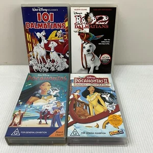 4 X 101 Dalmatians, 102 Dalmatians, Pocahontas 1 & 2 Walt Disney VHS Tapes - Picture 1 of 8