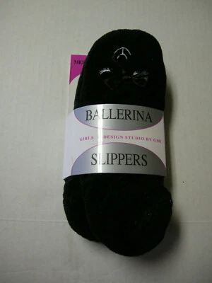 Slippers, Ballerina Style, Size Medium (Toddlers Shoe Size 2-5),Black Kitten,New - Image 1 of 3